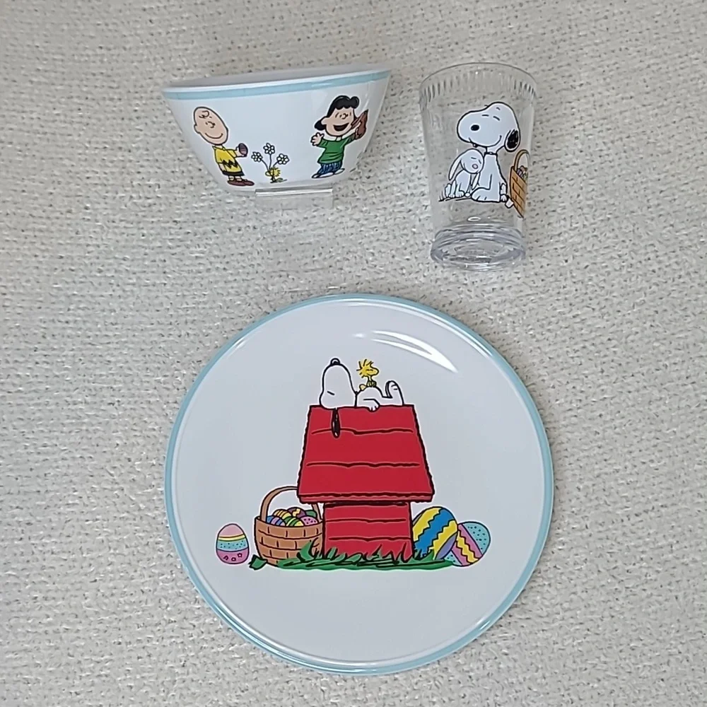 Children's Williams Sonoma PEANUTS™ Easter Kids Melamine Dinnerware Set NIB/NWT